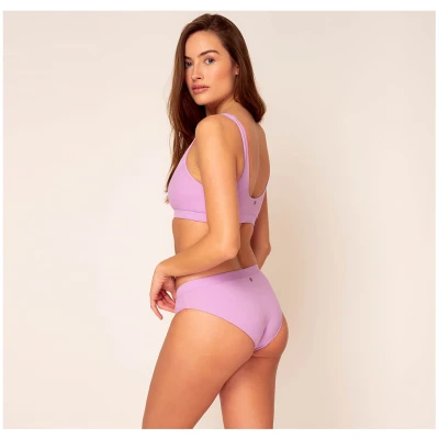 Woodlike Damen vegan Bikiniunterteil Amal Hipster Reversible Flieder Lila / Pink