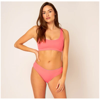 Woodlike Damen vegan Bikiniunterteil Amal Hipster Reversible Pink / Lilac Lila