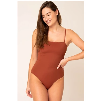 Woodlike Damen vegan Einteiliger Badeanzug Sole Reversible Spice Braun / Rosa