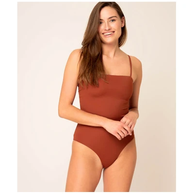 Woodlike Damen vegan Einteiliger Badeanzug Sole Reversible Spice Braun / Rosa