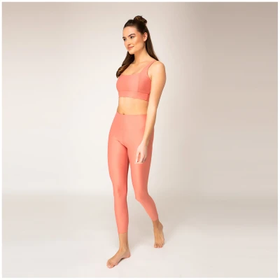 Woodlike Damen vegan Leggings High Waist Pfirsich Orange