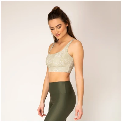 Woodlike Damen vegan Sport-Bh Crop Top Lotus Grün
