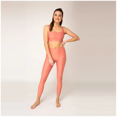 Woodlike Damen vegan Sport-Bh Crop Top Pfirsich Orange