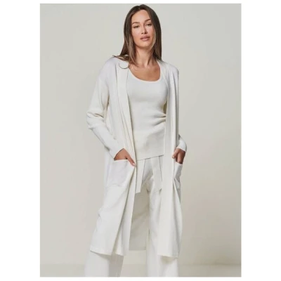 YOU LOOK PERFECT 100% Merino langer Cardigan mit Taschen "Blossom"
