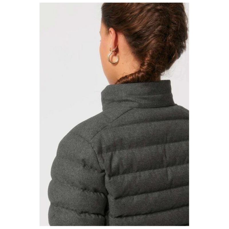 YTWOO Nachhaltige Damen Jacke im Woll-Look, gefüttert, komplett recycelt, Steppjacke