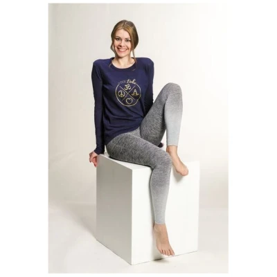 Yoga Damen Longsleeve "YogiLiebe" Blau