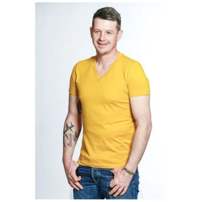Yoga T-Shirt Herren Curry "YogiLiebe"