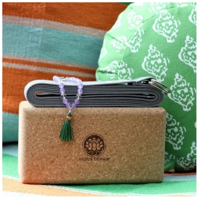 Yogablock KORK NATUR Standard Lotus Design® - 23x12x7,5 cm