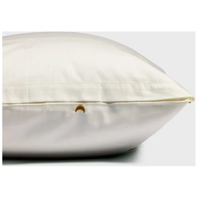 Yumeko Kissenbezug Baumwollsatin Warm White/Ochre Moon