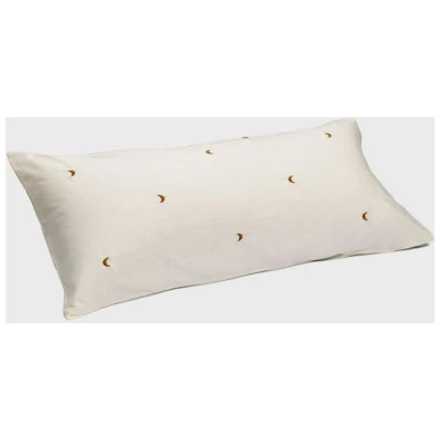 Yumeko Kissenbezug Baumwollsatin Warm White/Ochre Moon