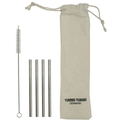 Yummii Yummii Edelstahl-Strohhalme | 4er-Pack