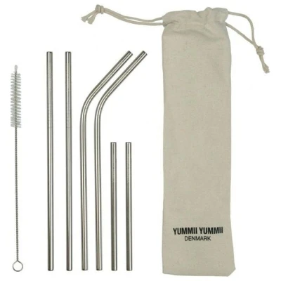 Yummii Yummii Edelstahl-Strohhalme | 6er-Pack