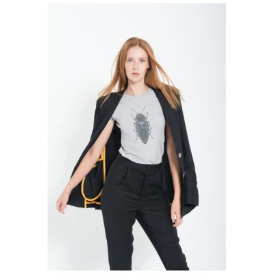 Yuna Miray Lang geschnittener Blazer/Jacke mit Manschette "Blazer Yuna" schwarz und anthrazit