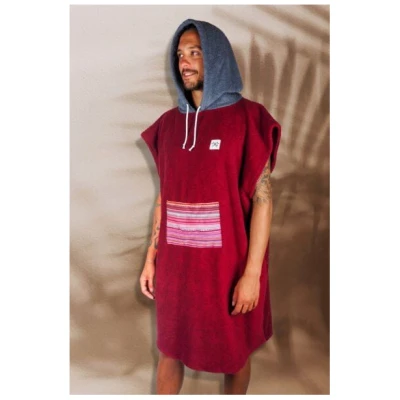 Zeachild Surfponcho Weinrot Aztek Bio-Frotte