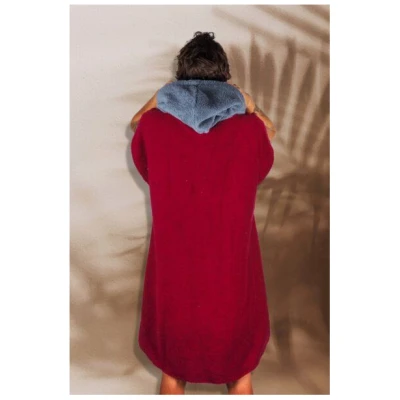 Zeachild Surfponcho Weinrot Aztek Bio-Frotte