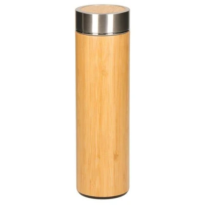 elasto Vakuumflasche - doppelwandige Isolierflasche aus Edelstahl mit Teesieb