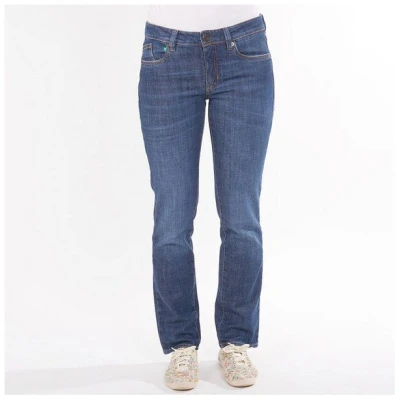 fairjeans Basic Jeans STRAIGHT WAVES, gerades Bein, jeansblau mit Waschung, mittelhoher Bund