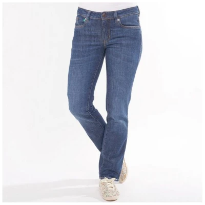 fairjeans Basic Jeans STRAIGHT WAVES, gerades Bein, jeansblau mit Waschung, mittelhoher Bund