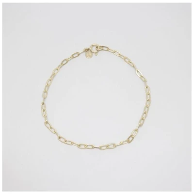 fejn jewelry Fußkette 'link chain' - flache Gliederkette aus Silber/vergoldet