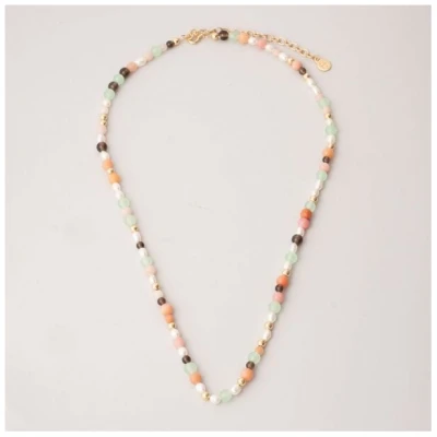 fejn jewelry Kette 'autumn pearl' mit Süsswasserperlen und Halbedelsteinen