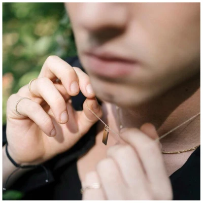 fejn jewelry Kette 'tag' mit rechteckigem Anhänger