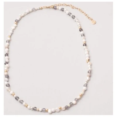 fejn jewelry Kette 'winter pearl' mit Süsswasserperlen und Halbedelsteinen