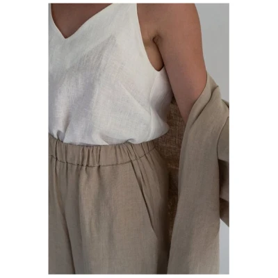 gust. Damen Weite Leinenhosen - Culotte - Linen trousers - 100% Bio-Leinen