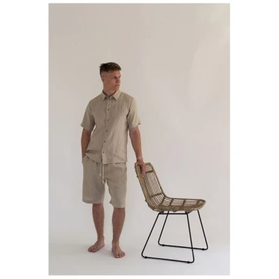 gust. Herren Kurzarm Leinenhemd - Linen shirt - Short sleeve - 100% Bio-Leinen