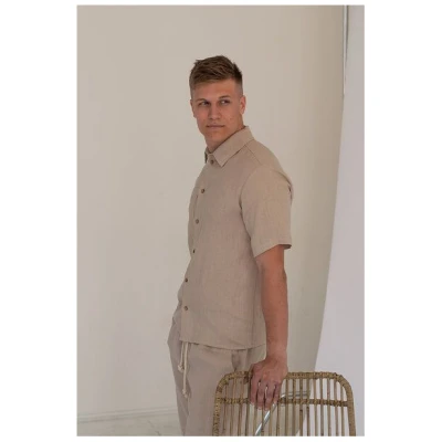 gust. Herren Kurzarm Leinenhemd - Linen shirt - Short sleeve - 100% Bio-Leinen
