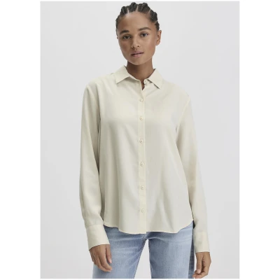 hessnatur Damen Bluse Relaxed aus TENCEL™ Lyocell - beige - Größe 34