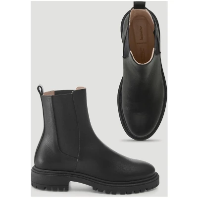 hessnatur Damen Chelsea Boots aus chromfrei gegerbtem Glatt-Leder - schwarz - Größe 36