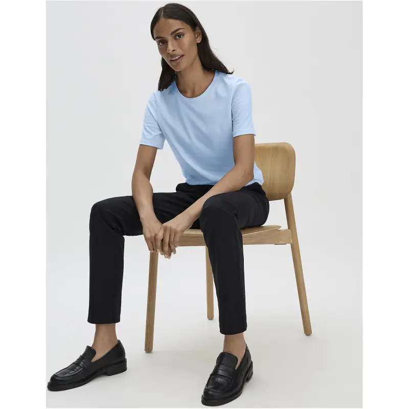 hessnatur Damen Chino Regular aus Bio-Baumwolle - schwarz - Größe 34