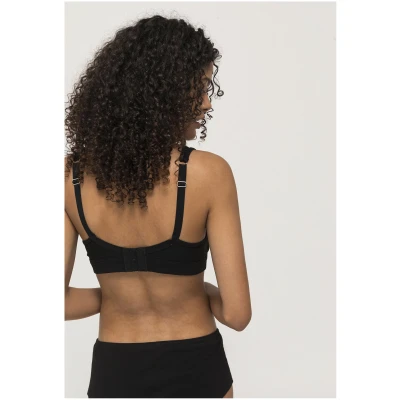 hessnatur Damen Comfort BH bügellos COTTON FEEL aus Bio-Baumwolle - schwarz - Größe 70B