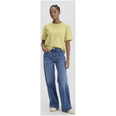 hessnatur Damen Heavy Jersey T-Shirt Oversize aus Bio-Baumwolle - gelb - Größe 34