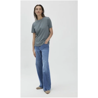 hessnatur Damen Heavy T-Shirt Relaxed aus Bio-Baumwolle - grün - Größe 34