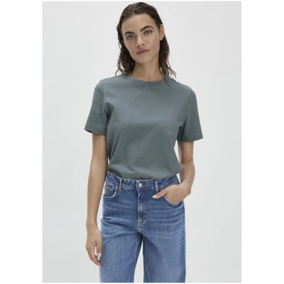 hessnatur Damen Heavy T-Shirt Relaxed aus Bio-Baumwolle - grün - Größe 34
