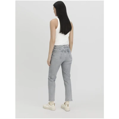 hessnatur Damen Jeans BEA High Rise Straight aus Bio-Denim - grau - Größe 25/29