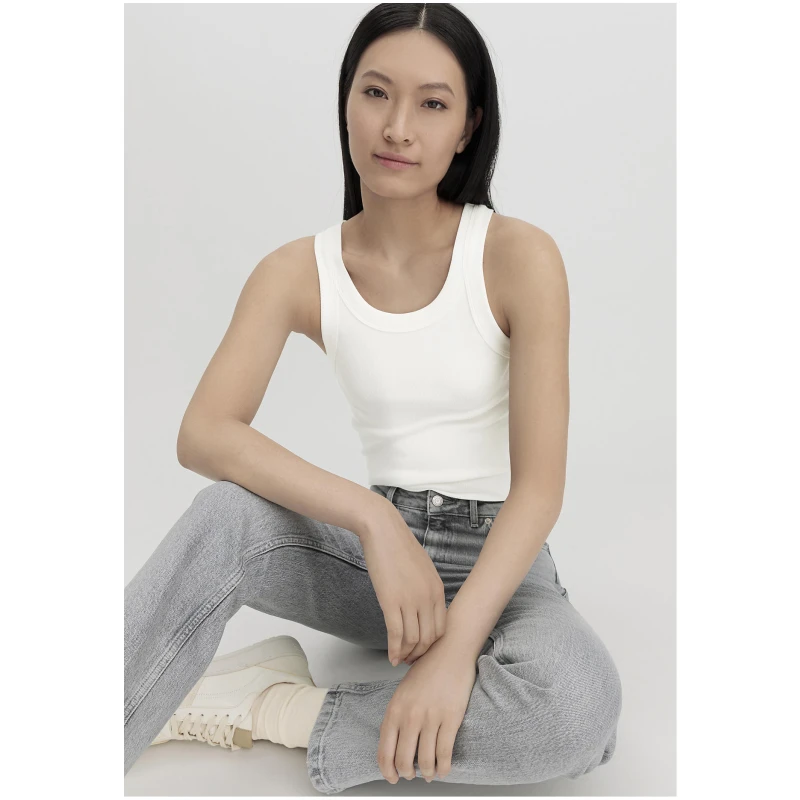 hessnatur Damen Jeans BEA High Rise Straight aus Bio-Denim - grau - Größe 25/29