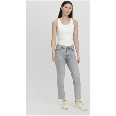 hessnatur Damen Jeans BEA High Rise Straight aus Bio-Denim - grau - Größe 25/29