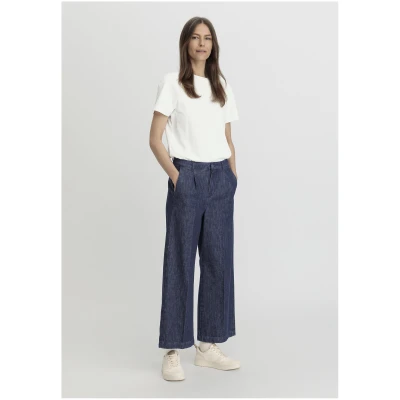 hessnatur Damen Jeans Culotte Regular aus Bio-Denim mit Kapok - blau - Größe 34