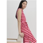 hessnatur Damen Jersey Kleid Midi Regular aus Bio-Baumwolle - rosa - Größe 34