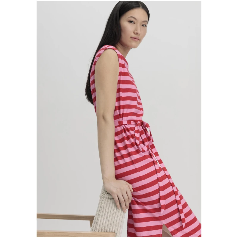 hessnatur Damen Jersey Kleid Midi Regular aus Bio-Baumwolle - rosa - Größe 34