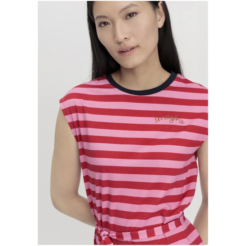 hessnatur Damen Jersey Kleid Midi Regular aus Bio-Baumwolle - rosa - Größe 34