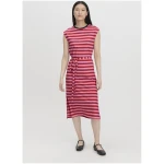 hessnatur Damen Jersey Kleid Midi Regular aus Bio-Baumwolle - rosa - Größe 34