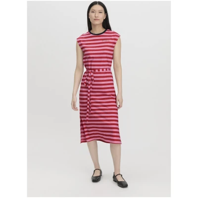 hessnatur Damen Jersey Kleid Midi Regular aus Bio-Baumwolle - rosa - Größe 34