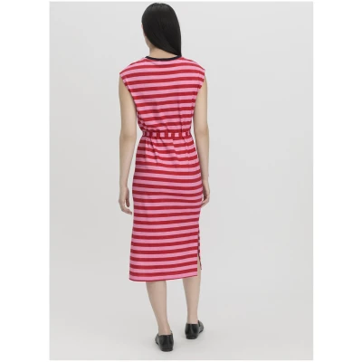 hessnatur Damen Jersey Kleid Midi Regular aus Bio-Baumwolle - rosa - Größe 34
