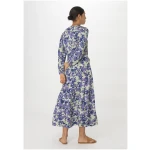 hessnatur Damen Jersey-Kleid Midi Relaxed aus Bio-Baumwolle - blau - Größe 34