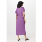 hessnatur Damen Jersey Kleid Midi Relaxed aus Leinen - lila - Größe L
