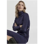 hessnatur Damen Jersey Kleid Midi Relaxed aus TENCEL™ Lyocell mit Bio-Baumwolle - blau - Größe 34