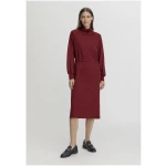 hessnatur Damen Jersey Kleid Midi Relaxed aus TENCEL™ Lyocell mit Bio-Baumwolle - rot - Größe 34